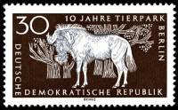 (1965-012) Марка Германия (ГДР) "Белохвостый гну"    Зоопарк, Берлин III Θ