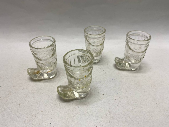Рюмка сапожок стекло СССР, 4 шт