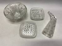 Конфетница хрусталь, хрустальный рог и 2 розетки хрусталь