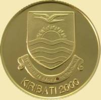 () Монета Кирибати 2000 год 10  ""   Биметалл (Платина - Золото)  UNC