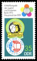 (1973-052) Марка Германия (ГДР) "Эмблема"    Фестиваль молодежи и студентов III Θ