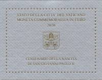 (22) Монета Ватикан 2020 год 2 евро "Иоанн Павел II. 100 лет со дня рождения"  Биметалл  Буклет
