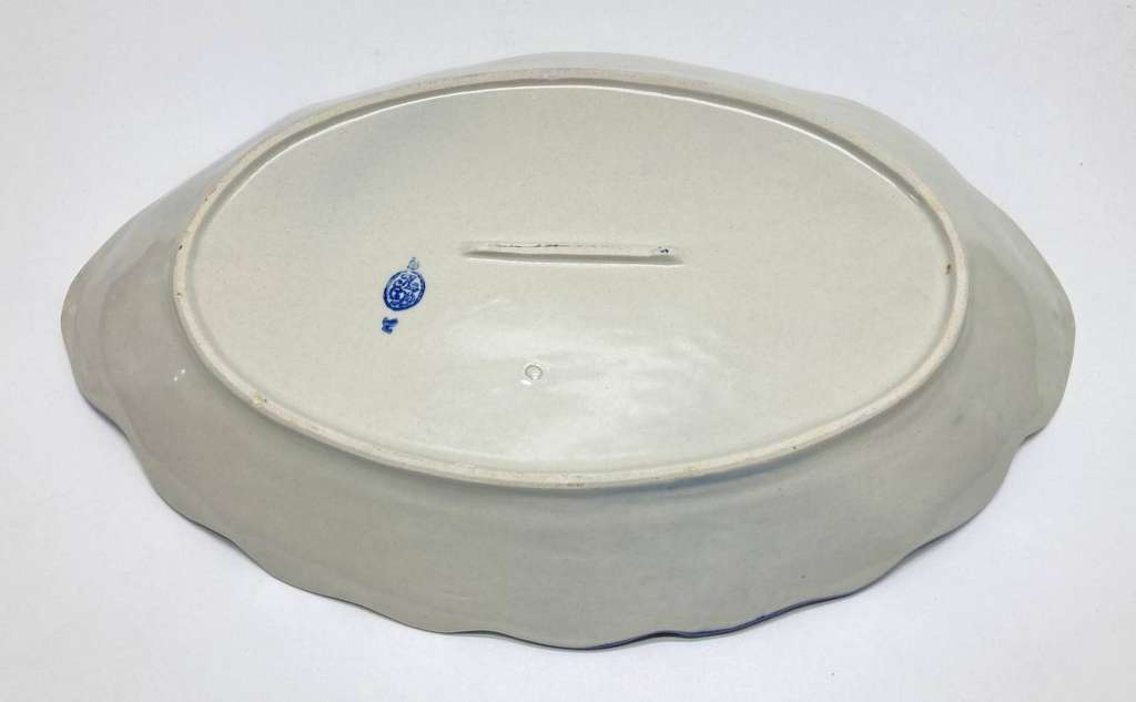 Блюдо овальное, ЛенСтройФаянс, виноград, СССР