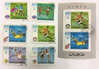 Набор из 6 марок + 1 блока, Аджман, Гашёные, III Θ (сост. на фото) 