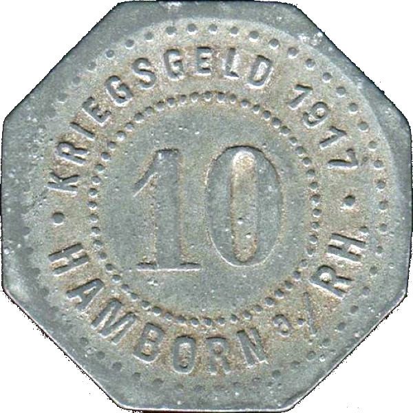 (№1917) Монета Германия 1917 год 10 Pfennig