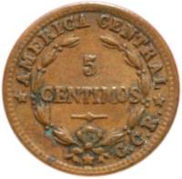  Монета Коста-Рика 1929 год 5     Бронза  UNC