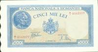 (,) Банкнота Румыния 1943 год 5 000 лей    UNC