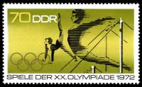 (1972-031) Марка Германия (ГДР) "Гимнастика"    Летние ОИ 1972, Мюнхен III O