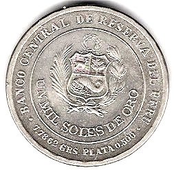 (1979) Монета Перу 1979 год 1000 солей &quot;Национальный Конгресс&quot;  Серебро Ag 500  UNC