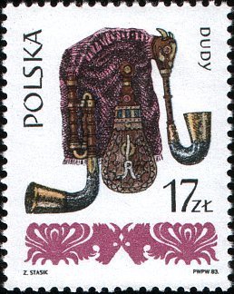 (1984-005) Марка Польша &quot;Волынка&quot;    Польские музыкальные инструменты III Θ