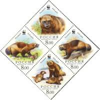 2004-063-66  Сцепка (4 м) Россия  Фауна. Росомаха III O