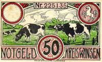 (№1921) Банкнота Германия 1921 год "50 Pfennig"