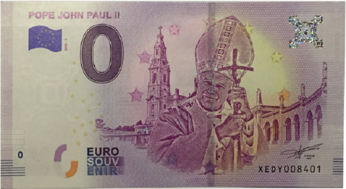 (2018) Банкнота Европа 2018 год 0 евро &quot;Иоанн Павел II&quot;   UNC