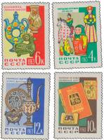 1963-007-10  Серия Набор марок (4 шт) СССР Дом М.А. Волошина в Крыму   Декоративно-прикладное искусс