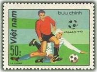 (1990-101) Марка Вьетнам "Футбол (6)"    ЧМ по футболу 1990, Италия III O