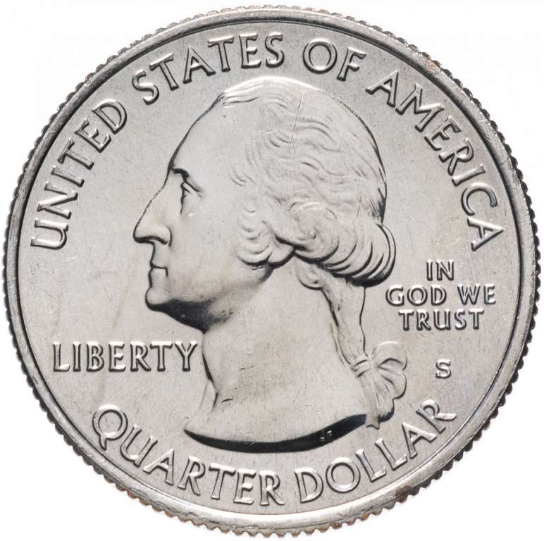 (016s) Монета США 2013 год 25 центов &quot;Белые горы&quot;  Медь-Никель  UNC