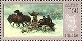(1968-085.1) Марка Польша "Охота на волка"   Охота в живописи III Θ