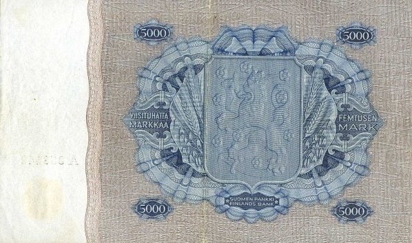 (,) Банкнота Финляндия 1939 год 5 000 марок    UNC