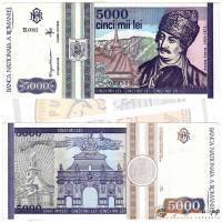 (,) Банкнота Румыния 1993 год 5 000 лей "Аврам Янку"   UNC