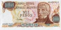 (1982) Банкнота Аргентина 1982 год 1 000 песо "Хосе де Сан-Мартин" Без Ley  UNC