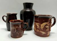 Набор Керамика 4 предмета Ваза Кувшинчик Кружки (сост. а фото)