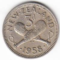 () Монета Новая Зеландия 1958 год   ""   Серебрение  XF