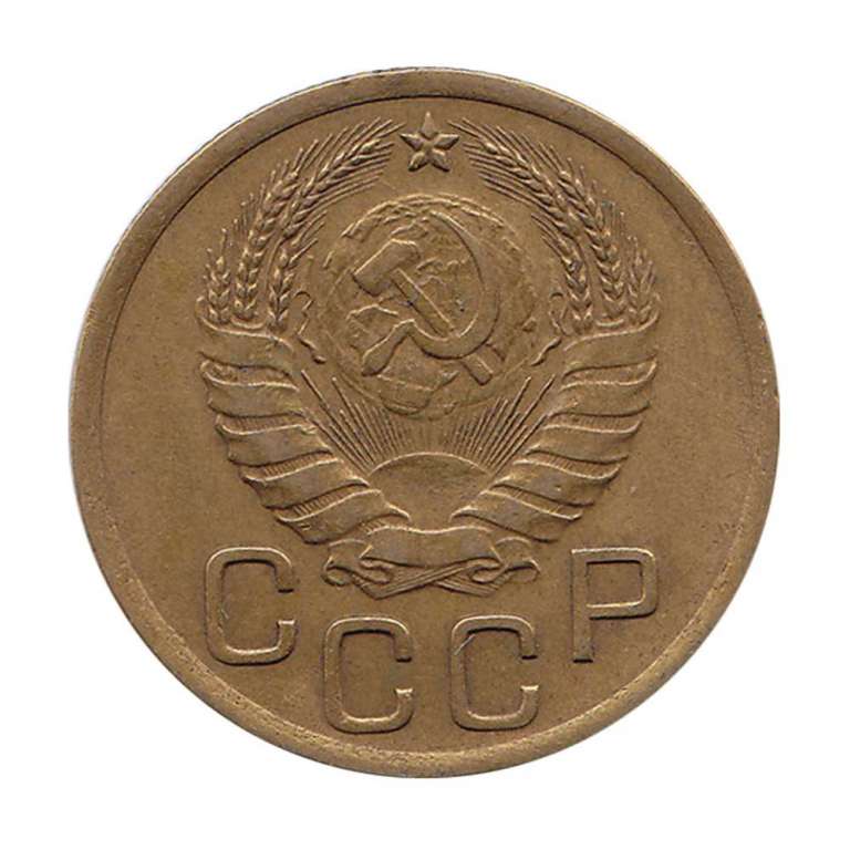 (1937, звезда фигурная) Монета СССР 1937 год 3 копейки   Бронза  XF