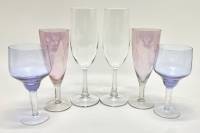 Бокалы цветное стекло хрусталь 6шт