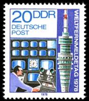 (1978-033) Марка Германия (ГДР) "Телебашня"    День электросвязи III O