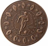 (2006) Монета Либерия 2006 год 5 долларов "ЧМ по футболу Германия 2006"  Медь  UNC