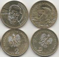 200 205 2 монеты по 2 злотых Набор монет Польша 2010 год   UNC