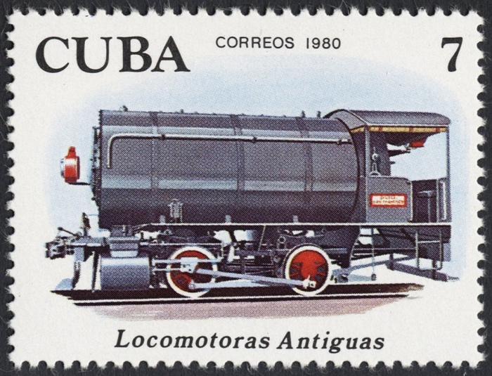 (1980-061) Марка Куба &quot;Локомотив 0-4-0&quot;    Локомотивы III Θ