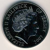 () Монета Остров Джерси 2007 год 5 фунтов ""   UNC