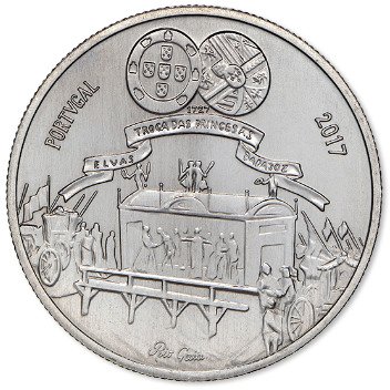 (2017) Монета Португалия 2017 год 5 евро &quot;Барбара Португальская&quot;  Медь-Никель  UNC