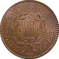 (1807) Монета США 1807 год 1 цент  4. Драпированный бюст  VF