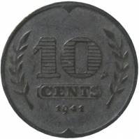 (№1941km173) Монета Нидерланды 1941 год 10 Cents (Цинкен dubbeltje)