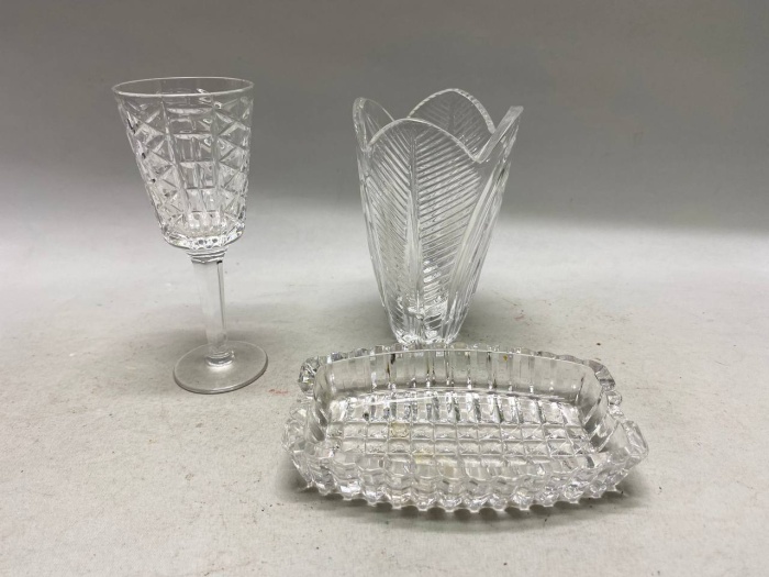 Пепельница, ваза, бокал, хрусталь