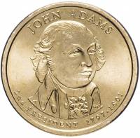 (02d) Монета США 2007 год 1 доллар "Джон Адамс" 2007 год Латунь  UNC