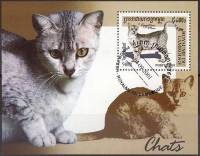 (№2001-288) Блок марок Камбоджа 2001 год "Египетская Мау то felis silvestris зато", Гашеный