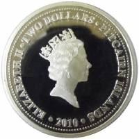 () Монета Остров Питкерн 2010 год 2  ""   Биметалл (Серебро - Ниобиум)  UNC