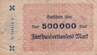 (№1923) Банкнота Германия 1923 год "500,000 Mark"