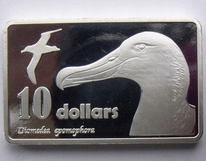 (2017) Монета Баунти 2017 год 10 долларов &quot;Альбатрос&quot;  Медно-никель, покрытый серебром  PROOF