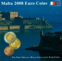 (2008, 8 монет) Набор Мальта 2008 год "Первый официальный выпуск Евро Мальты"  UNC