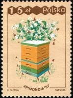 (1987-035) Марка Польша "Улей"    31-й Всемирный конгресс пчеловодства, Варшава III Θ