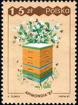 (1987-035) Марка Польша &quot;Улей&quot;    31-й Всемирный конгресс пчеловодства, Варшава III Θ