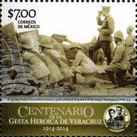 (№2014-3829) Марка Мексика 2014 год "Столетие подвига Веракруса 1914 года", Гашеная