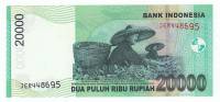 (,) Банкнота Индонезия 2009 год 20 000 рупий "Ото Искандар ди Нат"   UNC