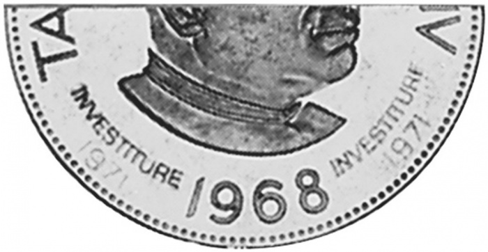 () Монета Тонга 1968 год 2 паанга &quot;&quot;  Медь-Никель  UNC