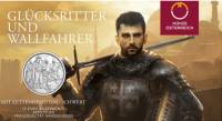 (035a, Ag) Монета Австрия 2019 год 10 евро "Готфрид Бульонский"  Серебро Ag 925  Буклет