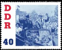 (1961-062) Марка Германия (ГДР) "Приветствие"    Визит Титова в ГДР III Θ